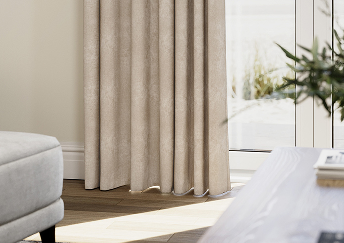 Chenille (Blackout) Eyelet, Cream - Ready Made Curtains - Image 6